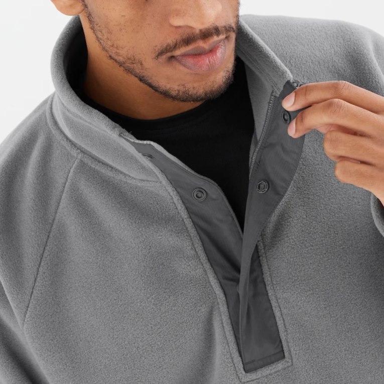 Salomon Outlife Polartec Halz Zip Men's Sweatshirt Grey | CA 69A53